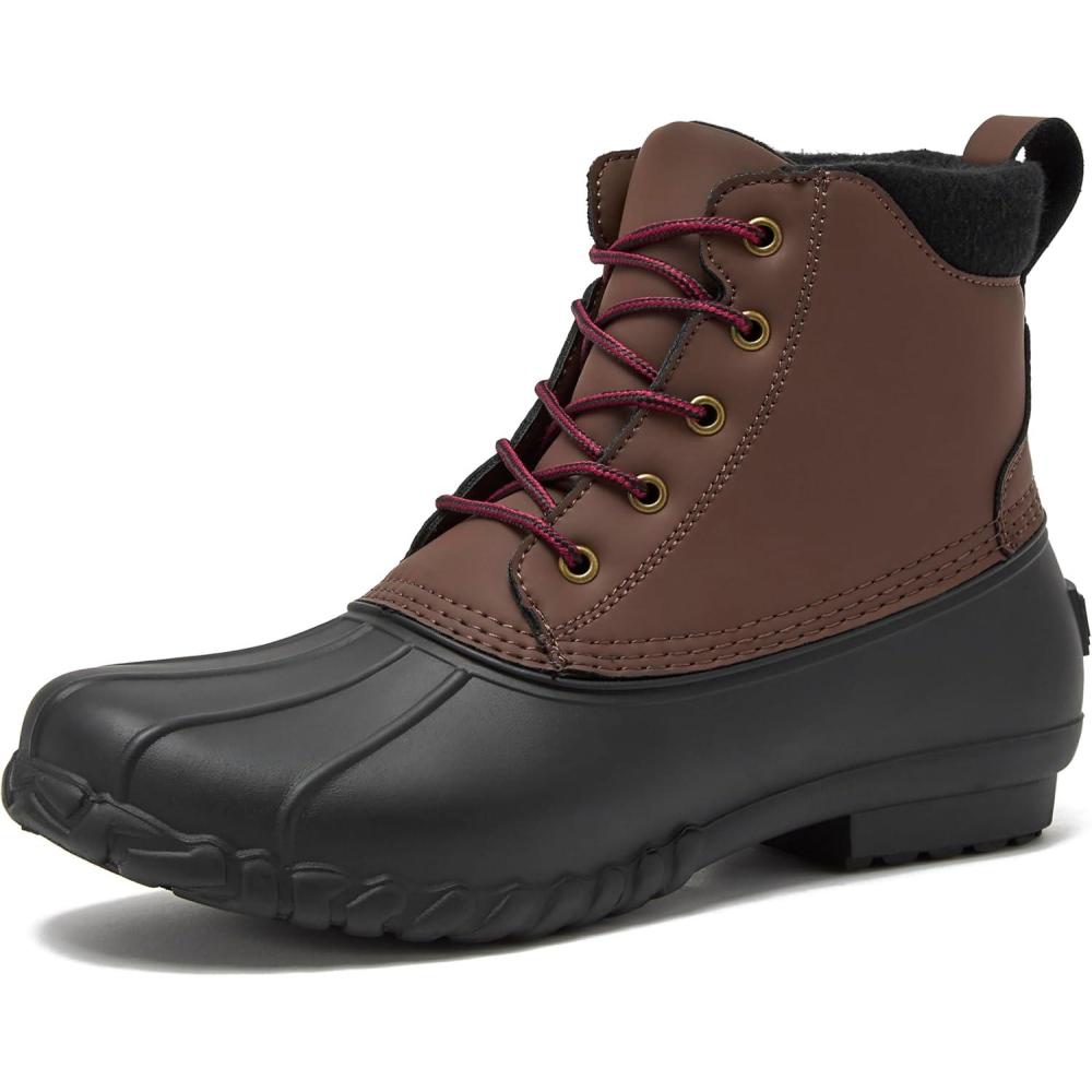 imageLands End Dakota Waterproof Boots for Men Insulated Warm Mens Duck Boots Black or Brown Size 7 to 15 Medium and Extra Wide Width Winter Snow or Rain Boots MenRich Coffee Brown