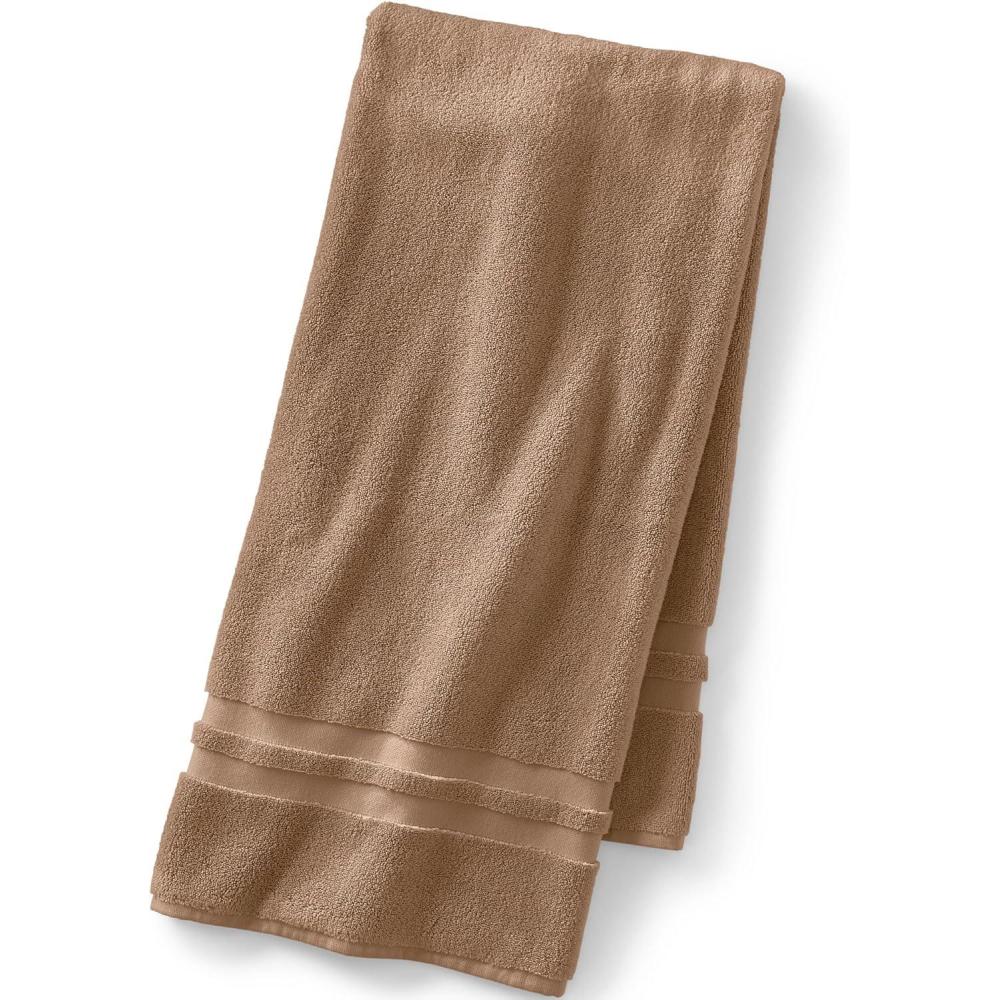 imageLands End Essential Towel White Bath Bath TowelDark Jute Brown