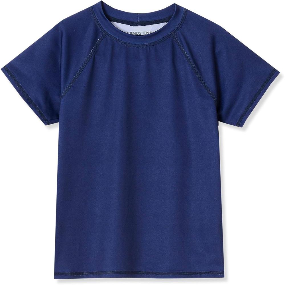 imageLands End Girls Graphic Mock Neck UPF 50 Sun Protection Rash GuardDeep Sea Navy