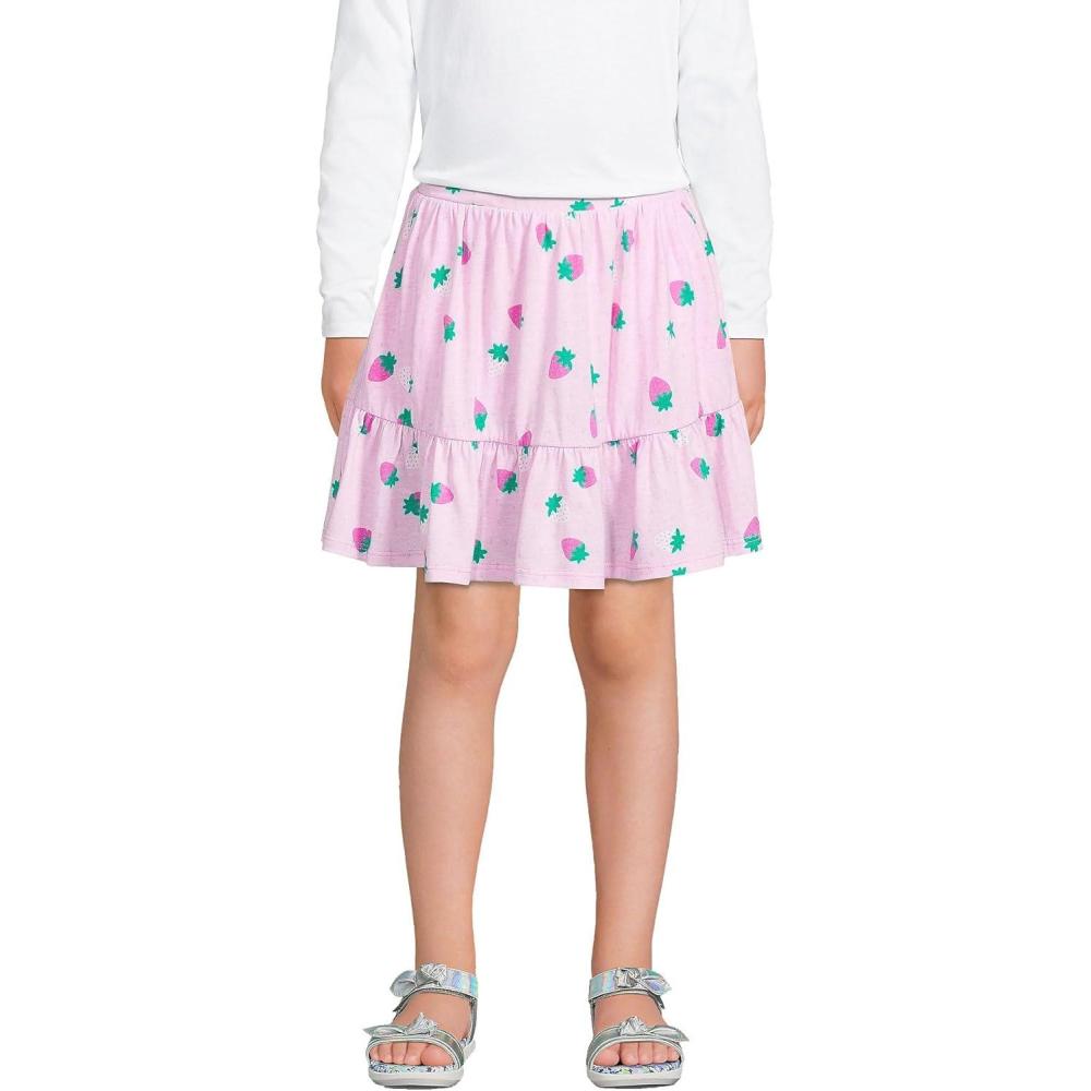imageLands End Girls Indigo SkortWhispering Pink Strawberries