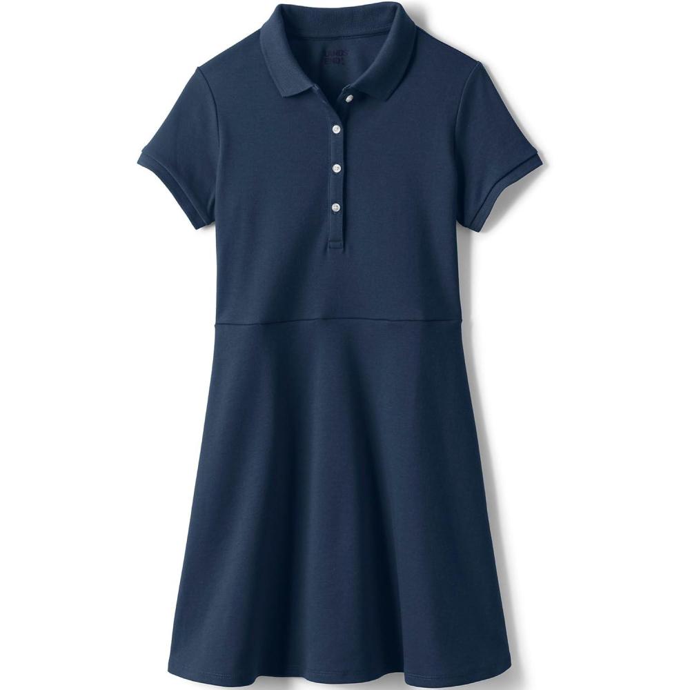 imageLands End Girls Short Sleeve Interlock Polo DressClassic Navy