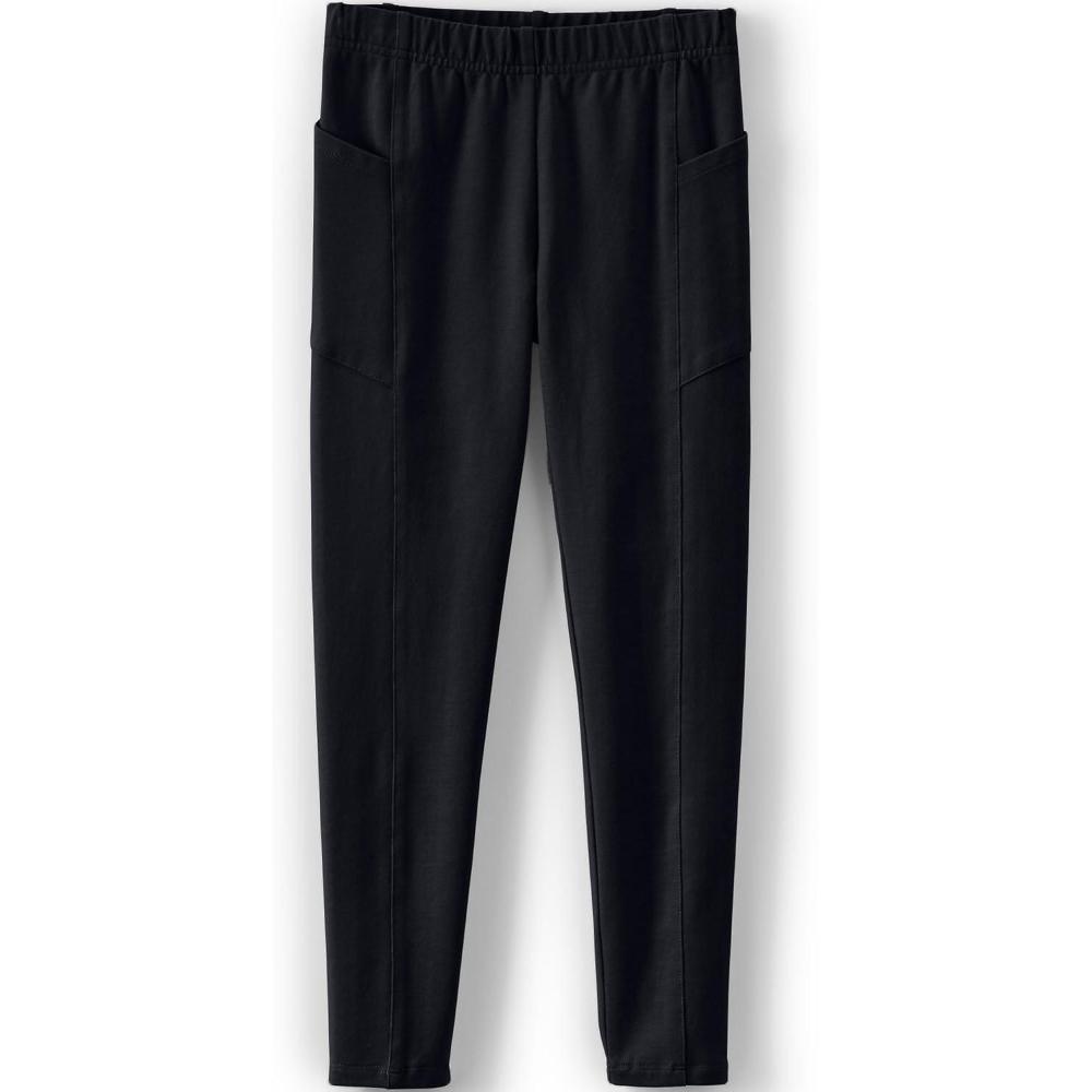 imageLands End Girls Tough Cotton Ankle Legging with PocketsBlack