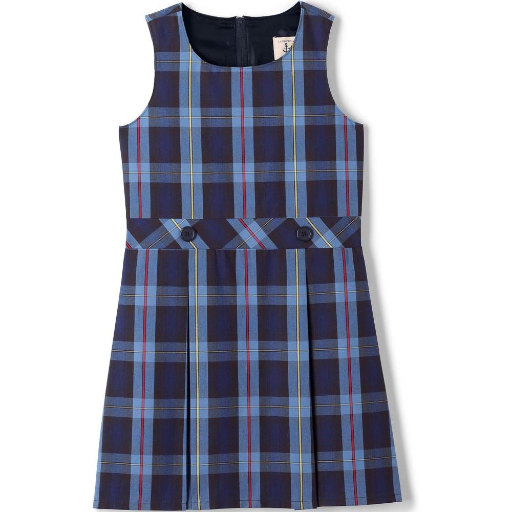 imageLands End Girls Uniform Plaid JumperFrench Blue Plaid