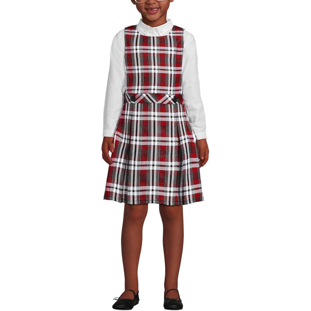 imageLands End Girls Uniform Plaid JumperRedGraphite Plaid