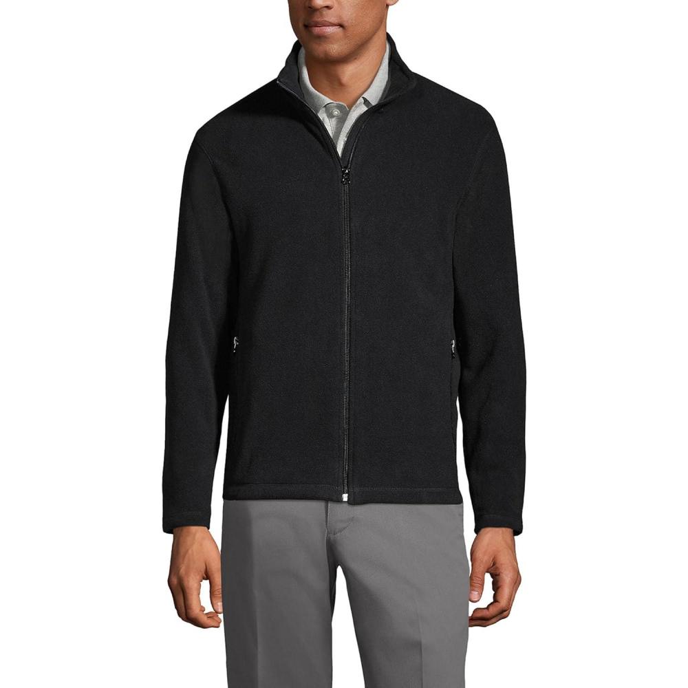 imageLands End Mens FullZip MidWeight Fleece JacketBlack