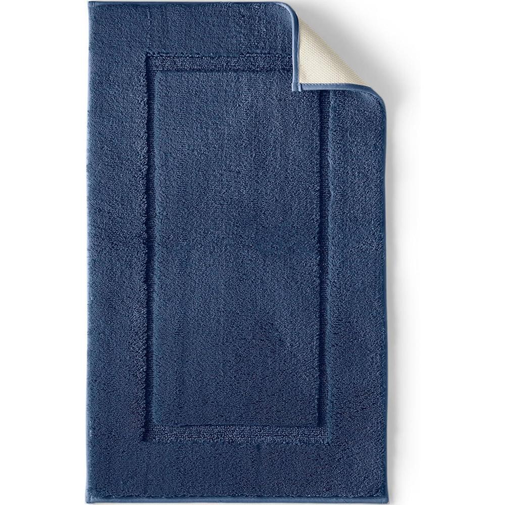 imageLands End Non Skid Bath Rug Dark Sand 20quot x 33quotDeep Sea Navy