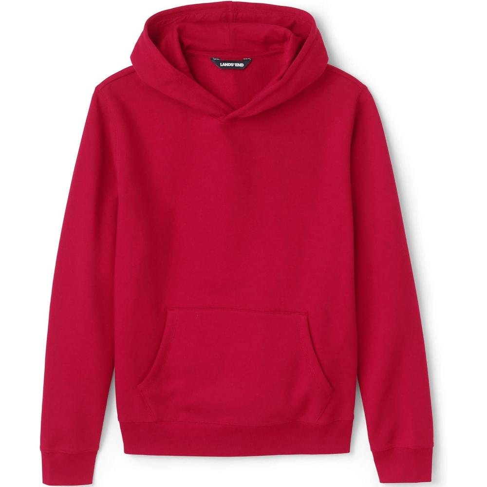 imageLands End School Uniform Adult Hooded Pullover SweatshirtRed