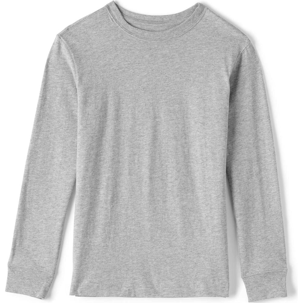 imageLands End School Uniform Boys Long Sleeve Essential TShirtGray Heather