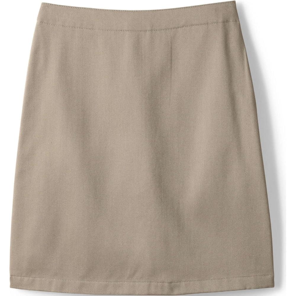 imageLands End School Uniform Girls Blend Chino Skort Top of KneeKhaki