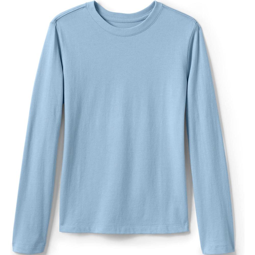 imageLands End School Uniform Girls Long Sleeve Essential TShirtChambray Blue