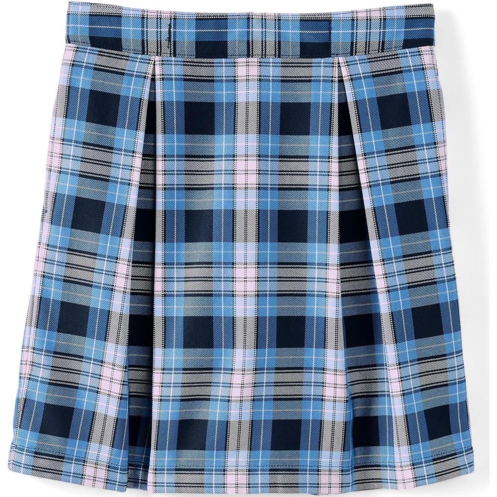 imageLands End School Uniform Girls Plaid Skort Top of KneeClear Blue Plaid