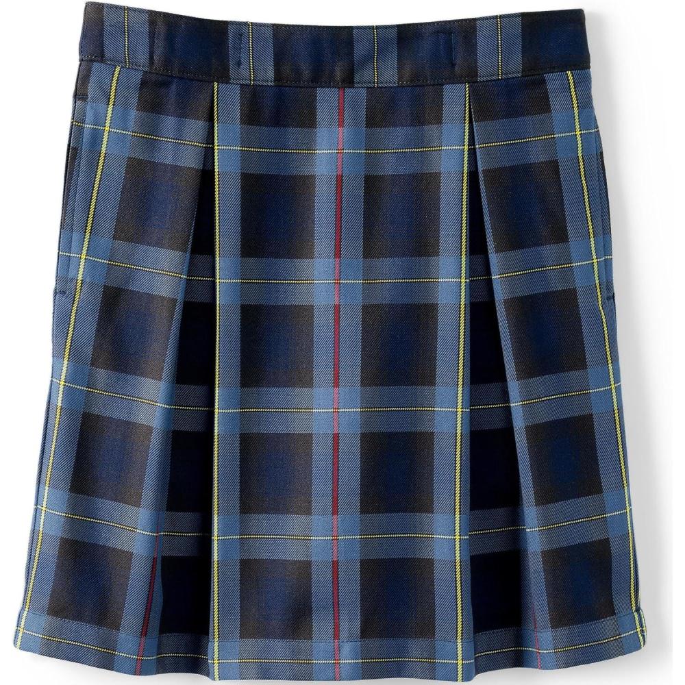 imageLands End School Uniform Girls Plaid Skort Top of KneeFrench Blue Plaid