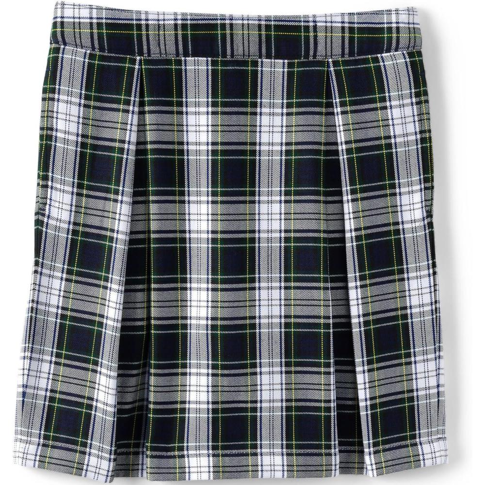 imageLands End School Uniform Girls Plaid Skort Top of KneeWhite Plaid