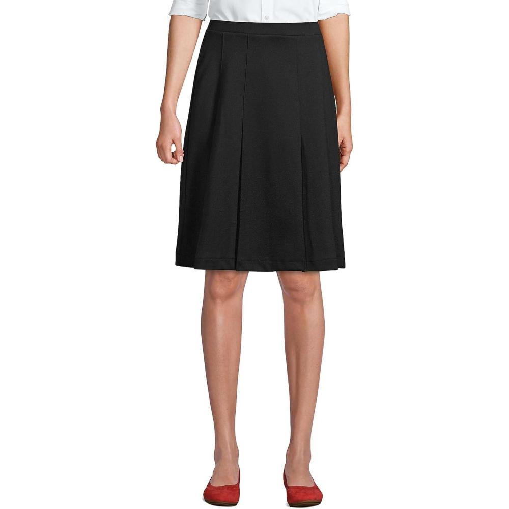 imageLands End School Uniform Girls Ponte Pleat SkirtBlack