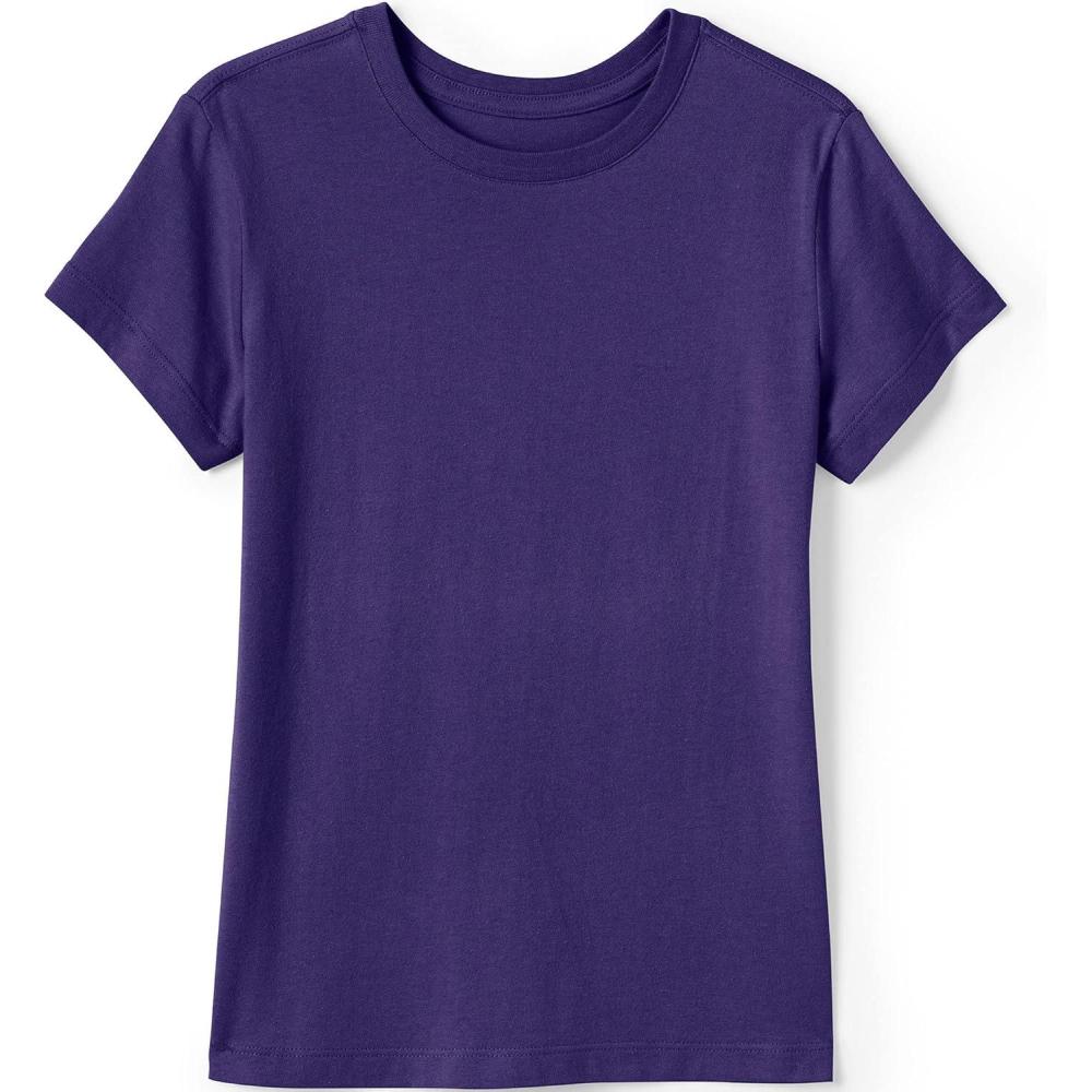 imageLands End School Uniform Girls Short Sleeve Essential TShirtDeep Purple