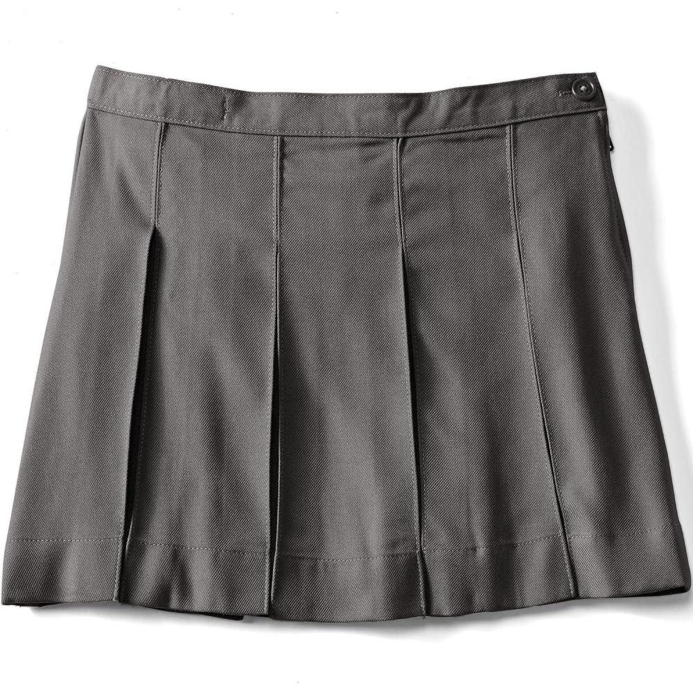 imageLands End School Uniform Girls Solid Box Pleat Skirt Above KneeGray