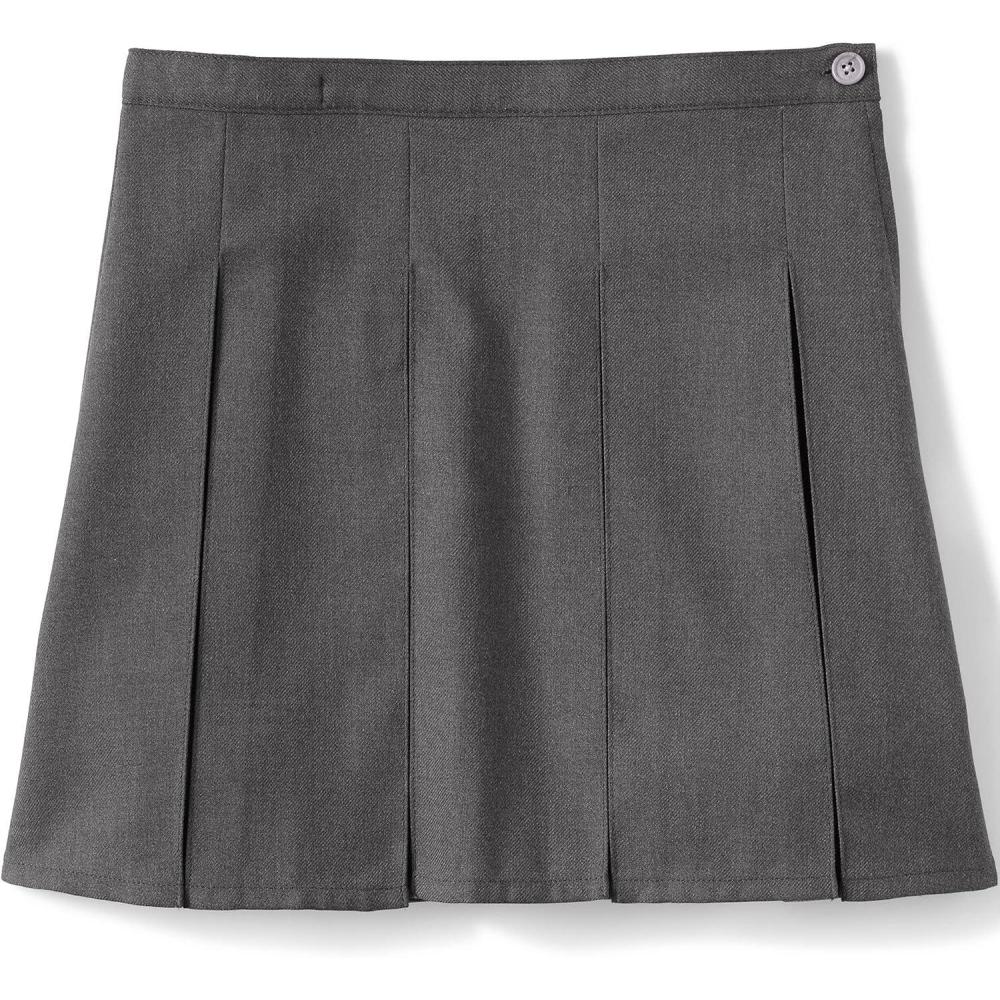 imageLands End School Uniform Girls Solid Box Pleat Skirt Top of KneeGray