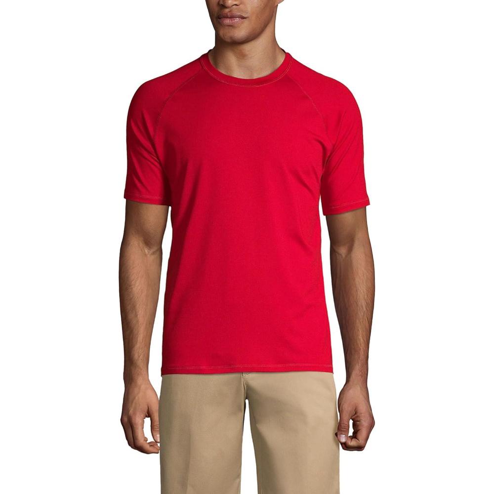 imageLands End School Uniform Mens Short Sleeve Active TeeRed