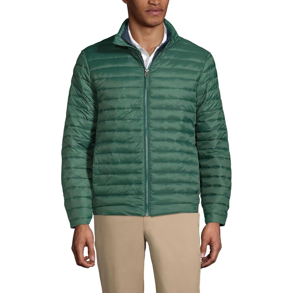 imageLands End School Uniform Mens ThermoPlume JacketEvergreen