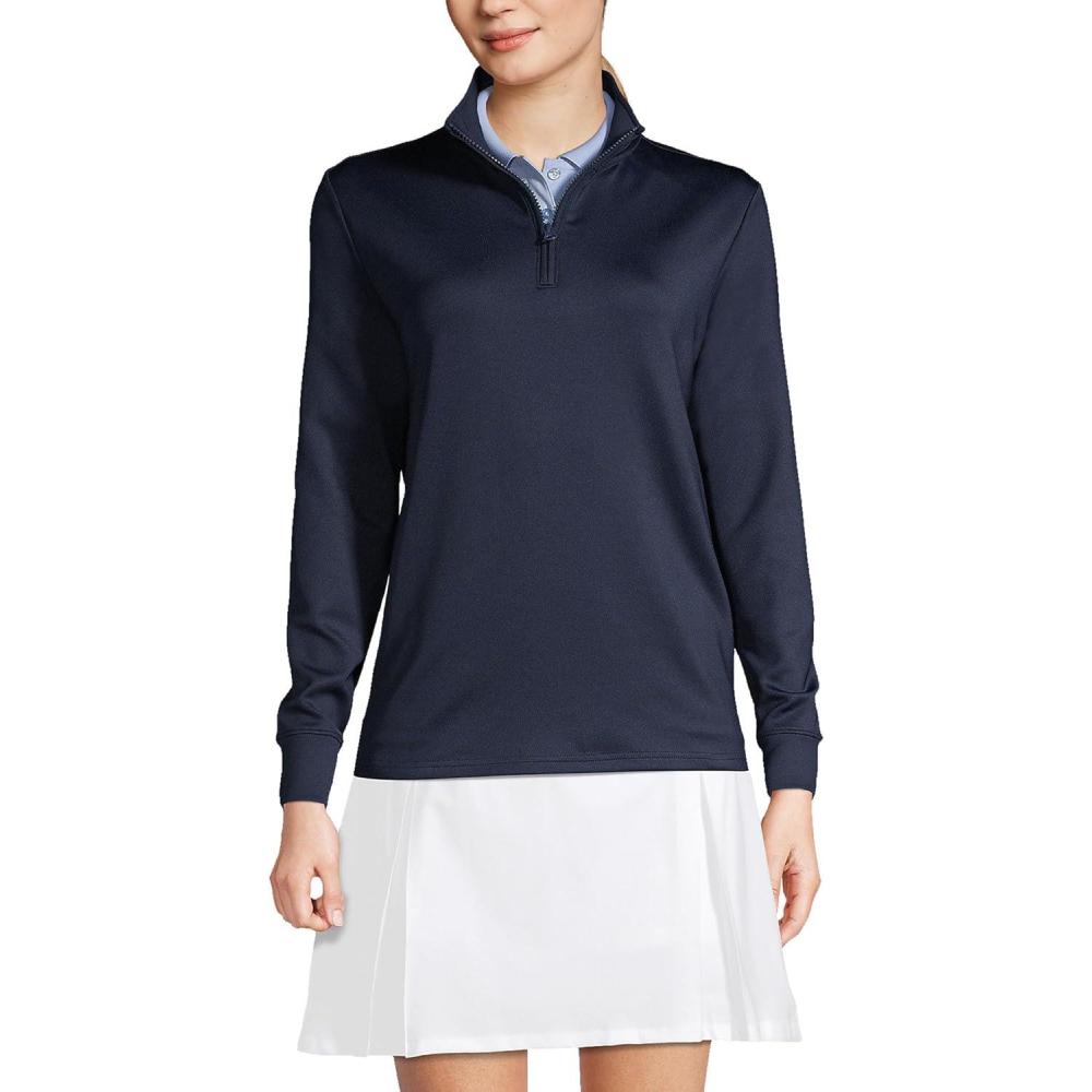 imageLands End School Uniform Womens Quarter Zip PulloverClassic Navy