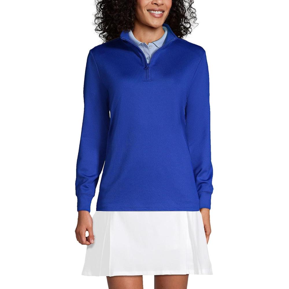 imageLands End School Uniform Womens Quarter Zip PulloverCobalt