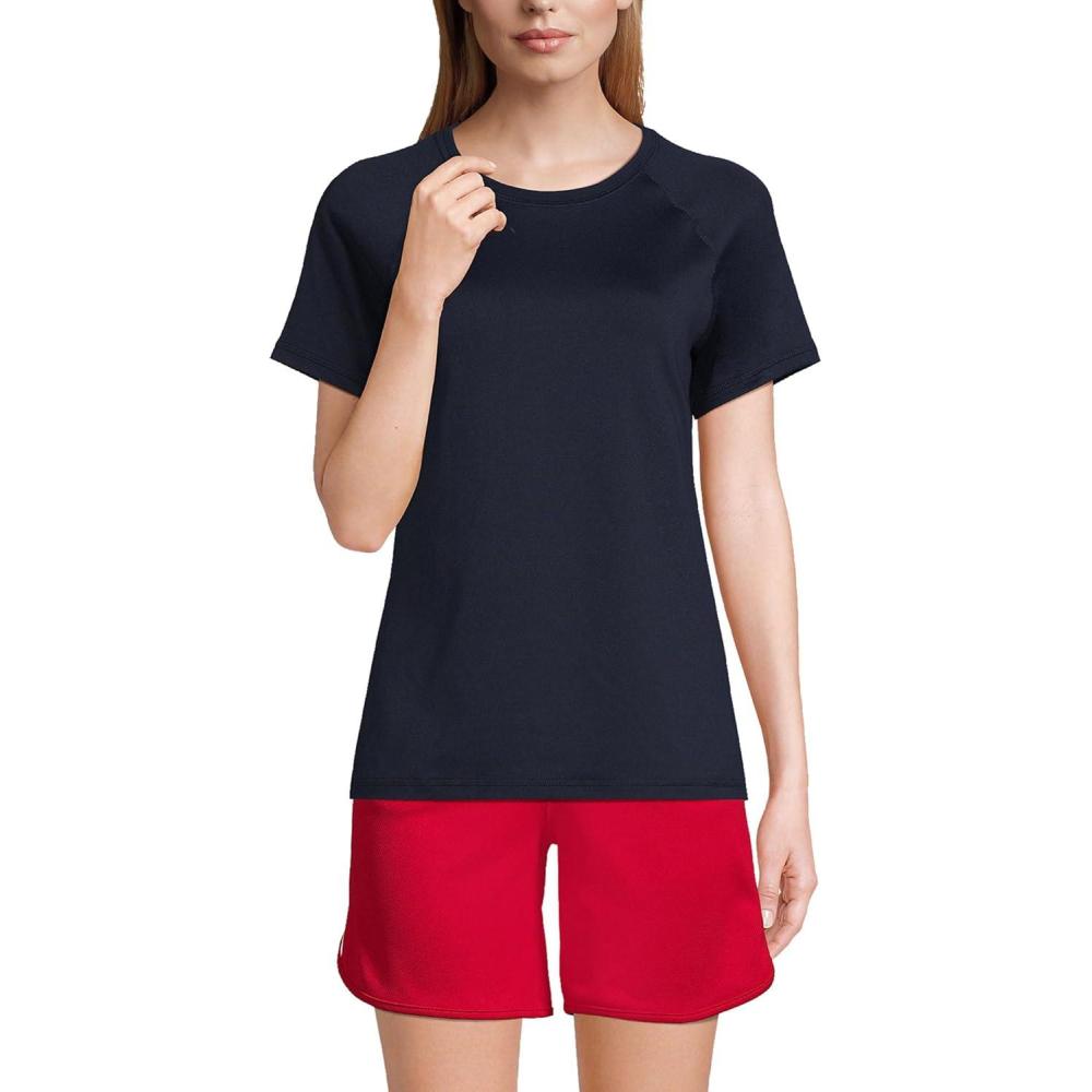 imageLands End School Uniform Womens Short Sleeve Active TeeClassic Navy