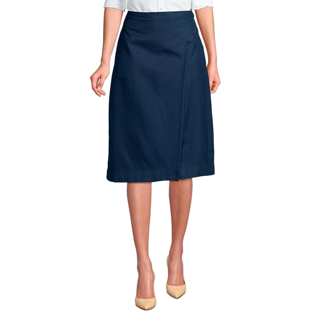 imageLands End School Uniform Womens Solid Aline Skirt Below The KneeAcademic Classic Navy