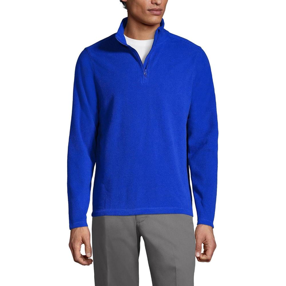 imageLands End School Uniform Young Mens Lightweight Fleece Quarter Zip PulloverCobalt