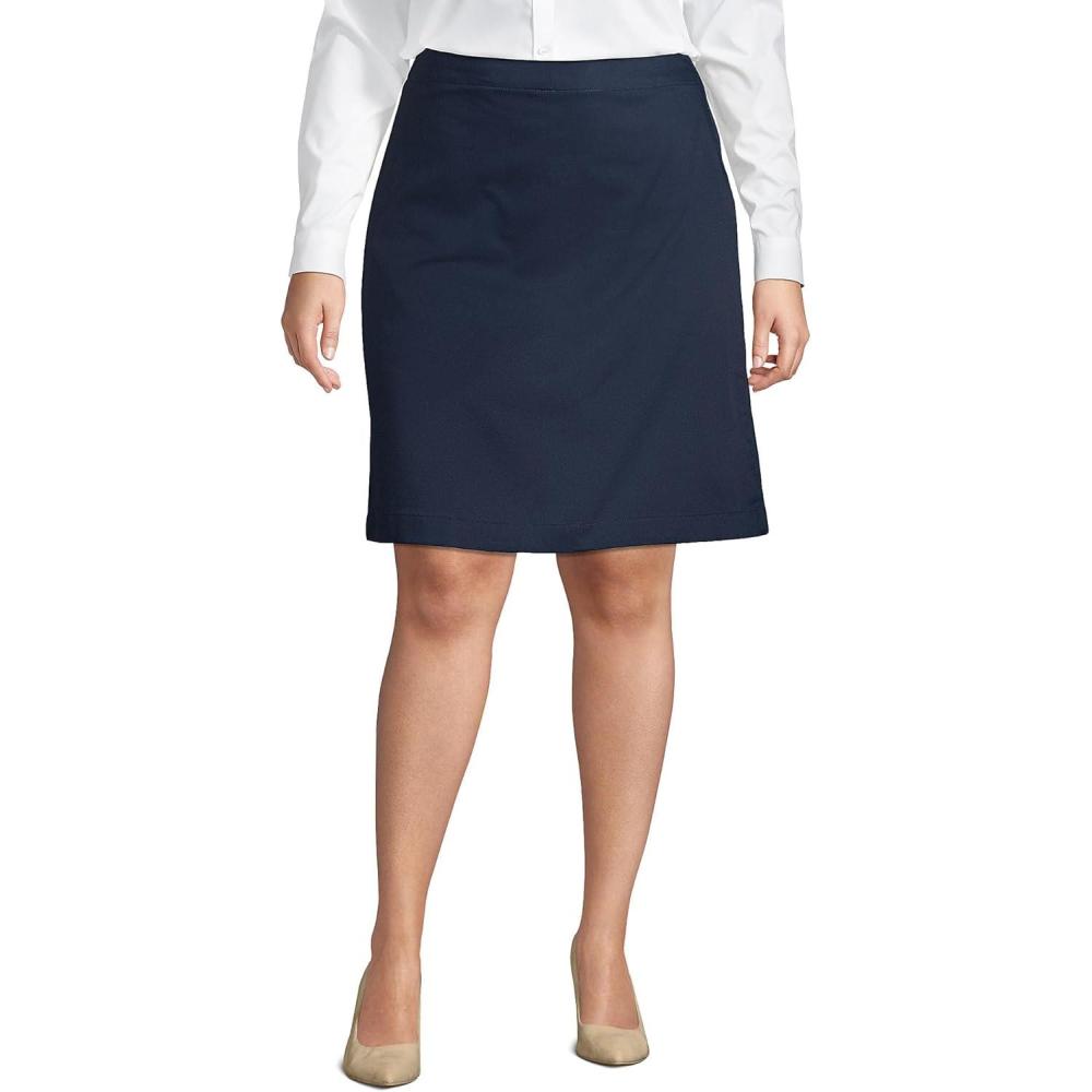 imageLands End School Uniform Young Womens Blend Chino Skort Top of KneeClassic Navy