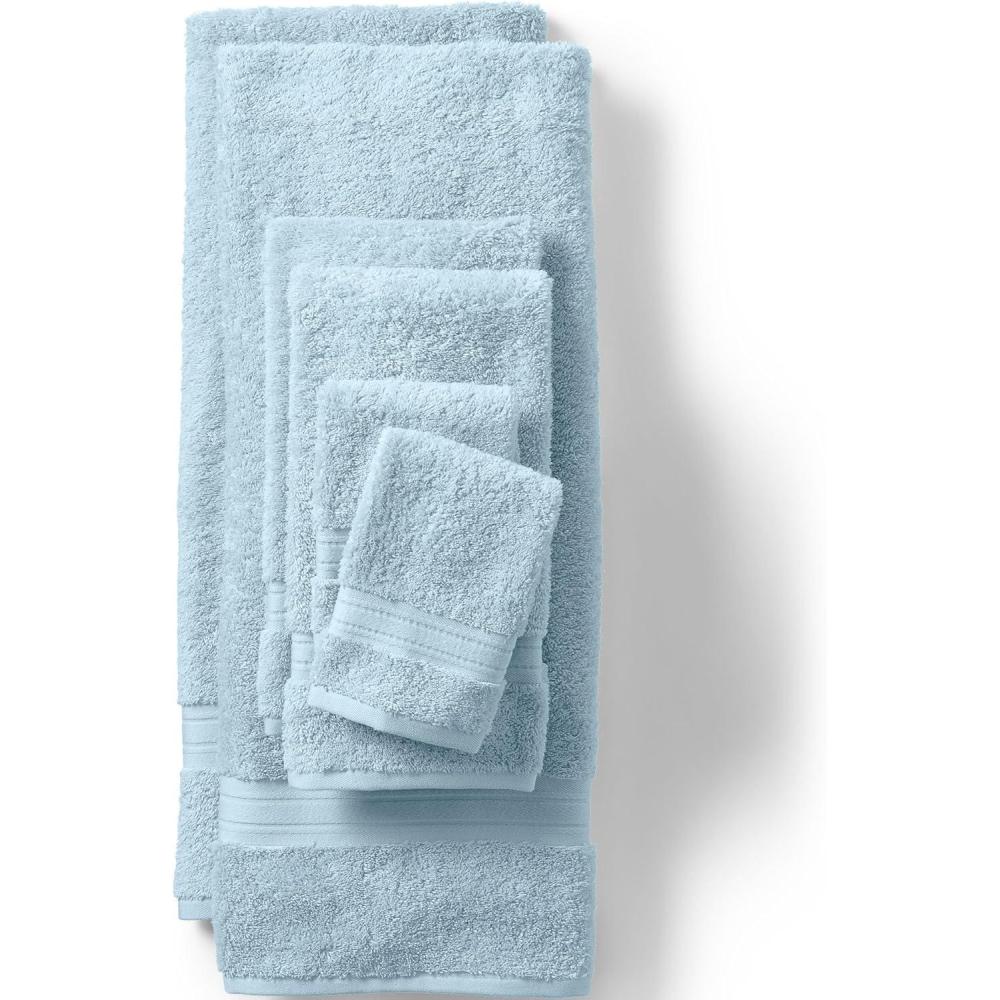 imageLands End Supima Towel Deep Sea Navy 6 Piece Towel SetDusty Blue