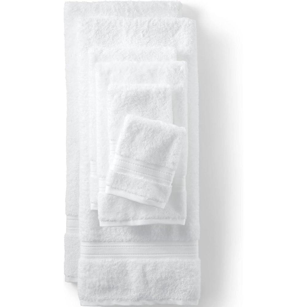 imageLands End Supima Towel Deep Sea Navy 6 Piece Towel SetWhite