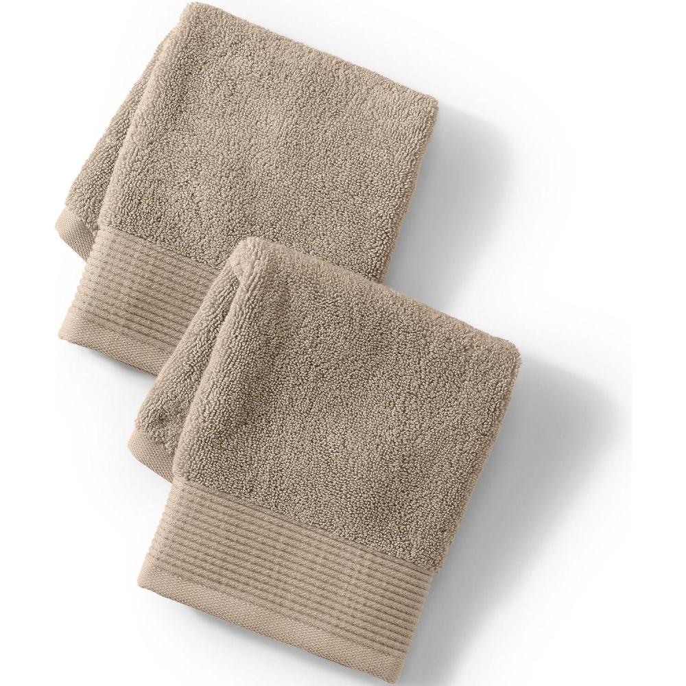 imageLands End Turkish Luxe Towel Classic Khaki Washcloth SetClassic Khaki