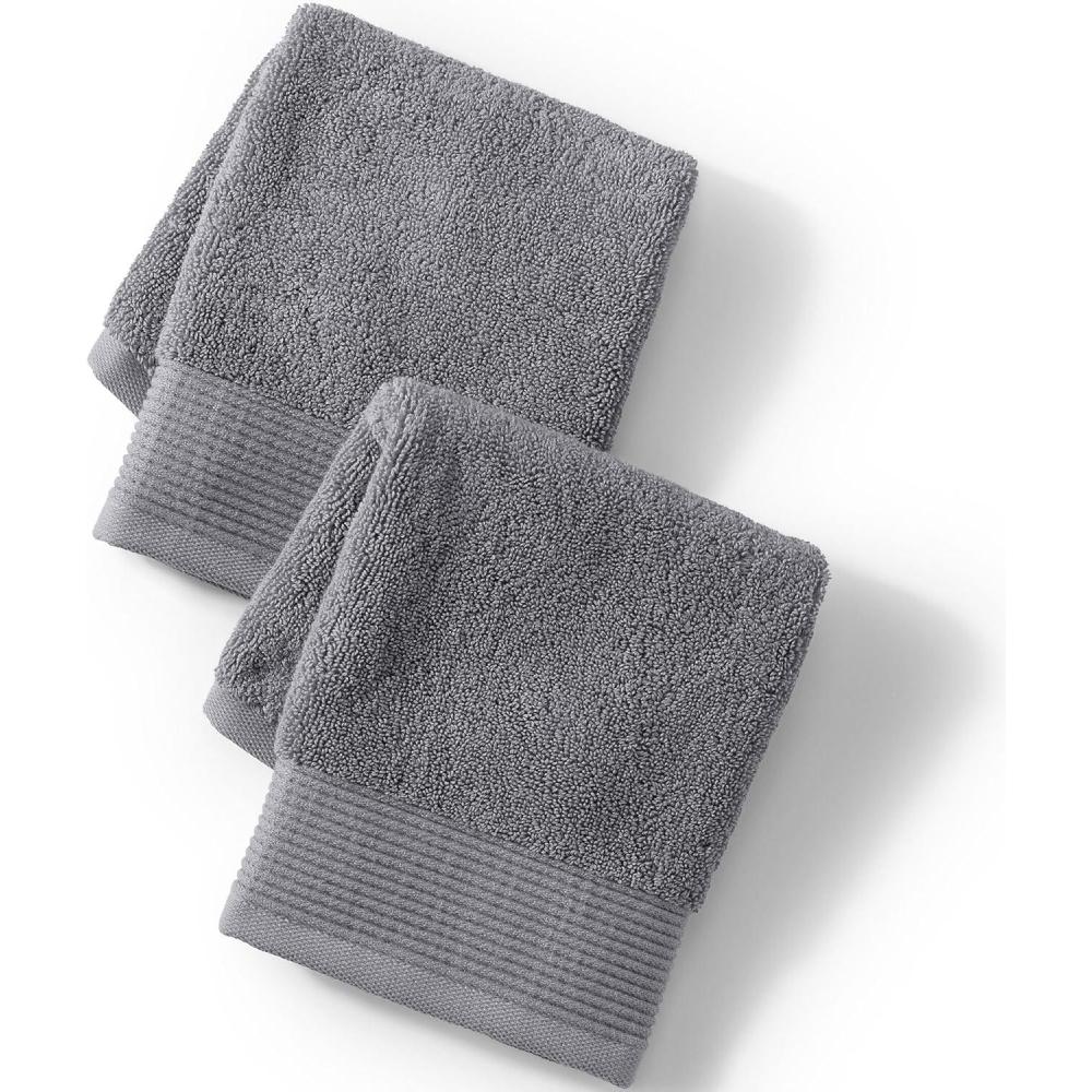 imageLands End Turkish Luxe Towel Classic Khaki Washcloth SetRich Steel