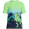 Lands’ End Boys UPF 50 Short Sleeve Swim Shirt Rash Guard(Navy Sunset Dinosaur)