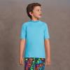 Lands’ End Boys UPF 50 Short Sleeve Swim Shirt Rash Guard(Turquoise)