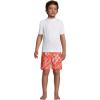 Lands’ End Boys UPF 50 Short Sleeve Swim Shirt Rash Guard(White)