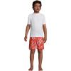 Lands’ End Boys UPF 50 Short Sleeve Swim Shirt Rash Guard(White)