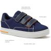Lands’ End Boys’ and Girls’ Sneakers, No Tie Casual Tennis Shoes for Boys and Girls Size 5-10 Toddler, Little and Big Kids 11 to 7, Blue or White with Hook and Loop Straps(Deep Sea Navy)
