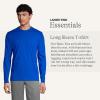 Lands’ End Essentials Men’s Long-Sleeve Soft Cotton T-Shirt – Relaxed Easy Fit(Cobalt)