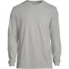 Lands’ End Essentials Men’s Long-Sleeve Soft Cotton T-Shirt – Relaxed Easy Fit(Gray Heather)