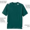 Lands’ End Essentials Men’s Short-Sleeve Soft Cotton T-Shirt – Relaxed Easy Fit(Evergreen)
