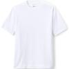 Lands’ End Essentials Men’s Short-Sleeve Soft Cotton T-Shirt – Relaxed Easy Fit(White)