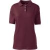 Lands’ End Essentials Women’s Short Sleeve All Day Comfort Polo Shirt – 100% Cotton Won’t Shrink Pill Fade(Burgundy)