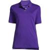 Lands’ End Essentials Women’s Short Sleeve All Day Comfort Polo Shirt – 100% Cotton Won’t Shrink Pill Fade(Deep Purple)