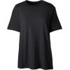 Lands’ End Essentials Women’s Short-Sleeve Soft Cotton T-Shirt – Tailored Feminine Fit(Black)