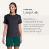 Lands’ End Essentials Women’s Short-Sleeve Soft Cotton T-Shirt – Tailored Feminine Fit(Black)