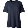 Lands’ End Essentials Women’s Short-Sleeve Soft Cotton T-Shirt – Tailored Feminine Fit(Classic Navy)