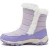 Lands’ End Expedition Warmest Waterproof No Tie Kids Snow Boots for Boys and Girls – Insulated Winter Fleece Lined Snow Boots Size 11 to 7 Little and Big Kid Shoes(Light Purple)