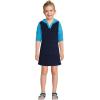 Lands’ End G Terry Kangaroo Cover Up Deep Sea Navy Colorblock Kids Large