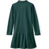 Lands’ End Girls Long Sleeve Mesh Pleated Polo Dress(Evergreen)